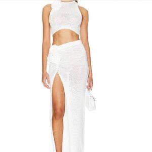 Lovers + Friends White Top & Maxi Skirt